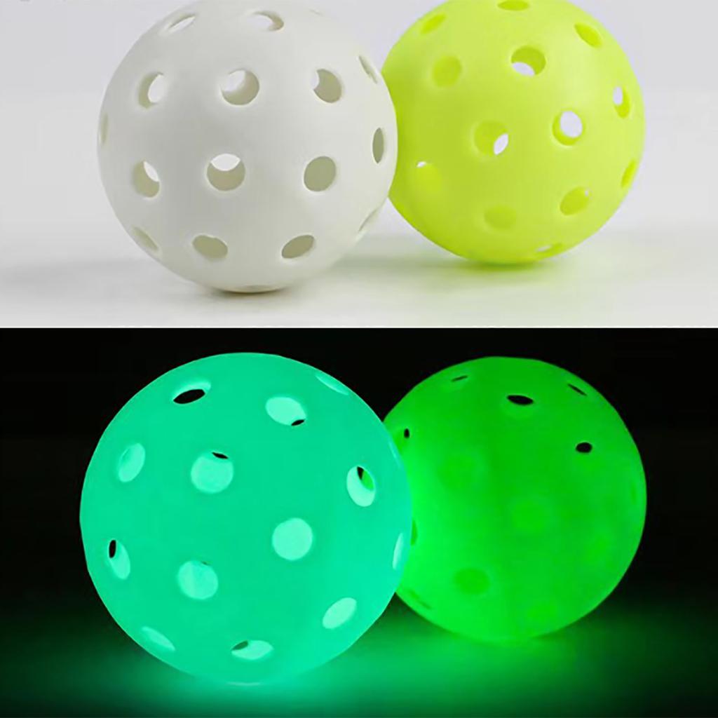 3Pcs/set Colorful Pickleball Ball 40 Holes Small Drilled Holes, Glow in The Dark Pickleballs Outdoor Picklebal Ball Set