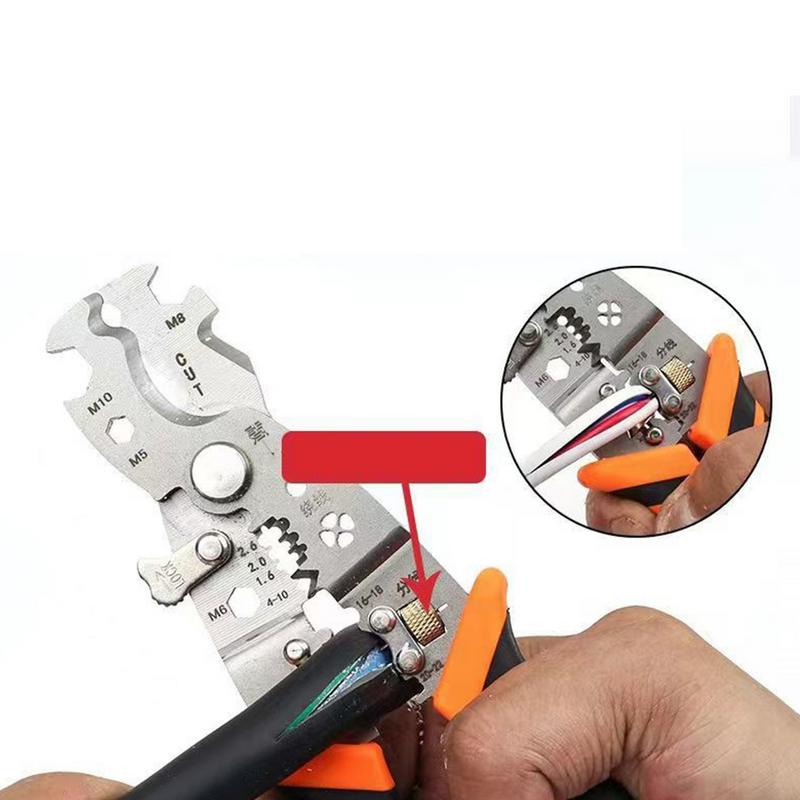 Crimper Cable Cutter Adjustable Wire Stripper Multifunctional Stripping Crimping Pliers Terminal Hand Tool