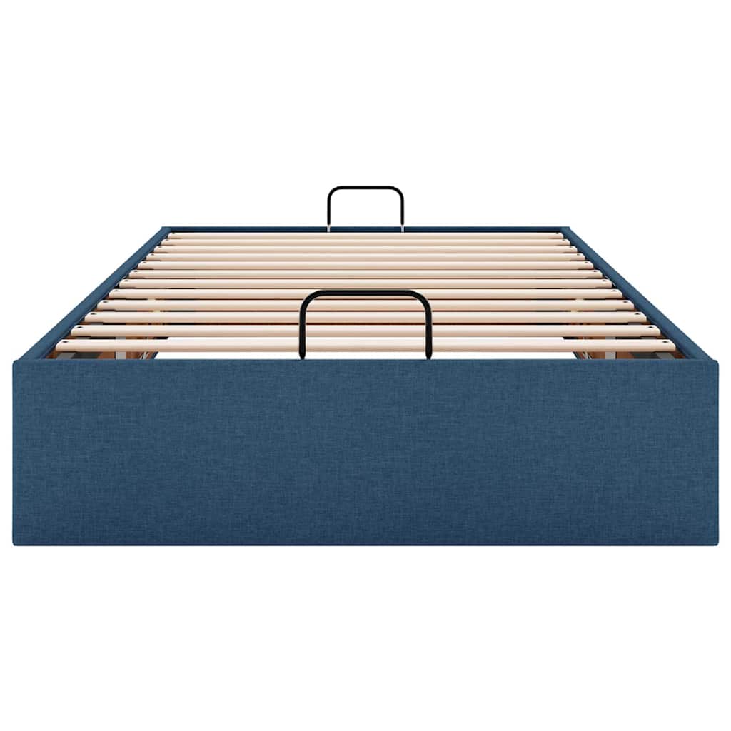 Ottoman Bed without Mattress Blue 90x200 cm Fabric