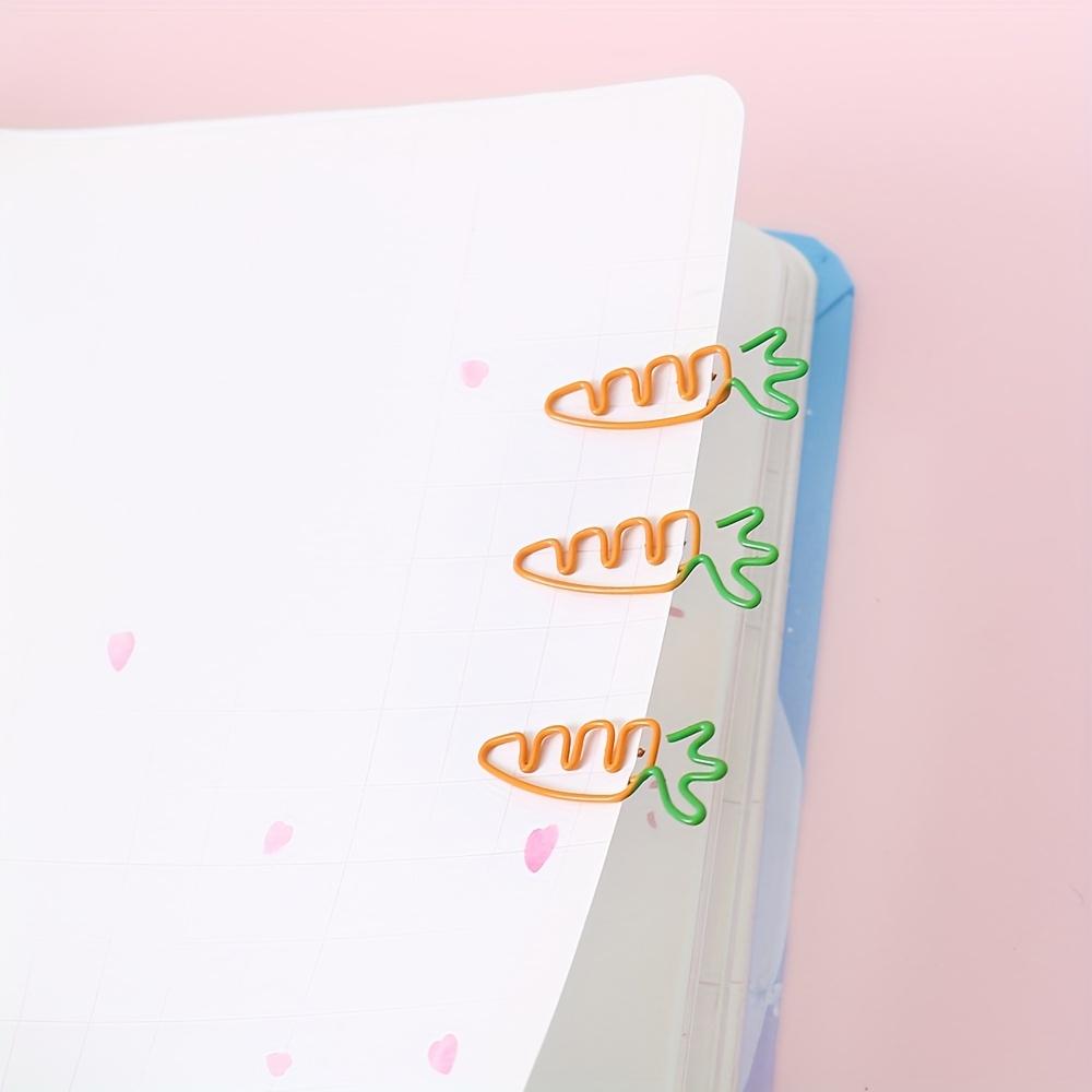 10/20pcs Cute carrot-shaped paper clips - Pastel orange & green, for office Decorations,Party Favors, Bulletin Boards