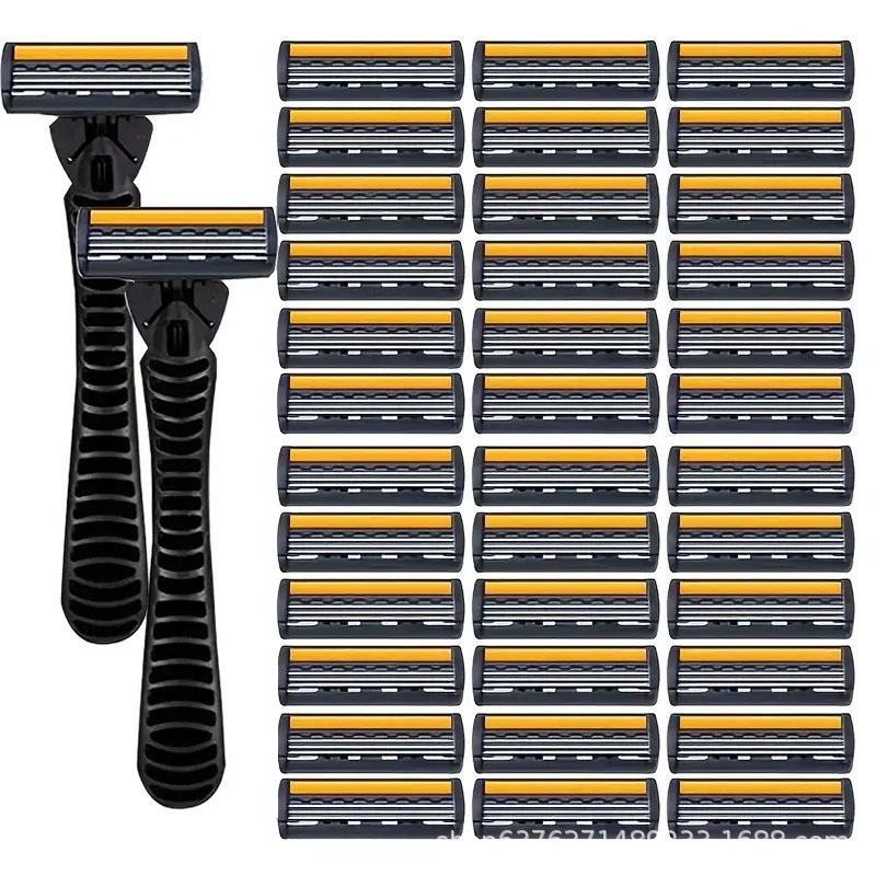 Durable 3-Layer Stainless Steel Safety Razor Blade for Easy Manual Hair Removal