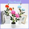 Pfingstrose Künstlicher Blumentopf mit blühenden Knospen für Heimdekoration und Geschenk