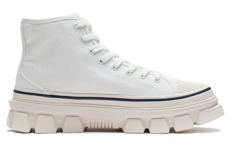 Li Ning CF Tracing Abrasion Resistant High top Sports Casual Shoes Unisex Cream Gray AGCS206-1