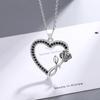 Sterling  Love Rose Black Zircon Pendant Necklace (40cm +5.0cm) Luxury Jewelry Free Shipping Offer