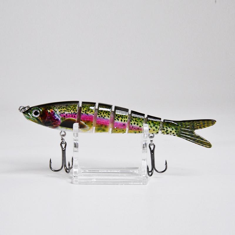 

Багатоскладова рибальська приманка: 8-секційний, 10 см/12 см/13 см для лову тиляпії, окуня, баса 12cm 15.3g Size 6 7-section