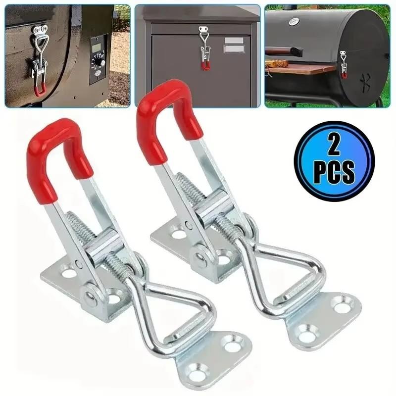 

2Pcs Adjustable Toggle Clamp Latch Without Screw Heavy Duty Toggle Latches Clamp For Smoker Lid Jig Tool Box Cas