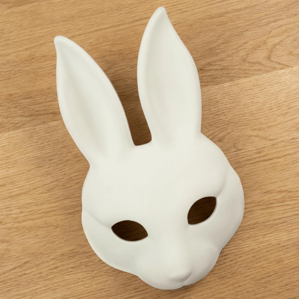 Realistische Weiße Hasenmaske Neuheit Pu-Leder Maske Hasengesicht Cosplay Maske Party Maske Für Osterfeiern Cosplay Kostüme
