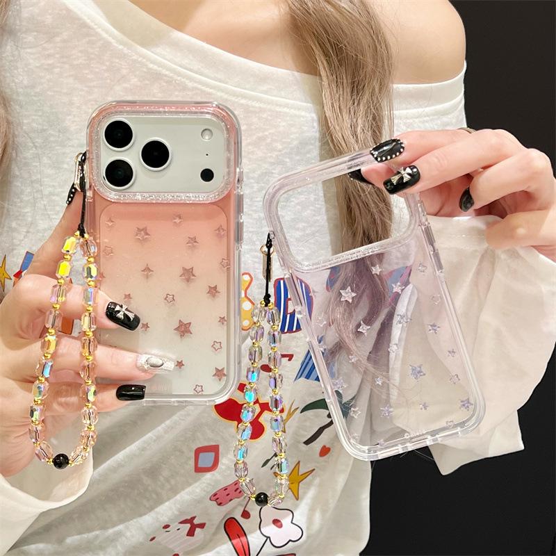 Einfarbiges Glitzer-Stern-Case für iPhone 17/16 Pro Max/15/14