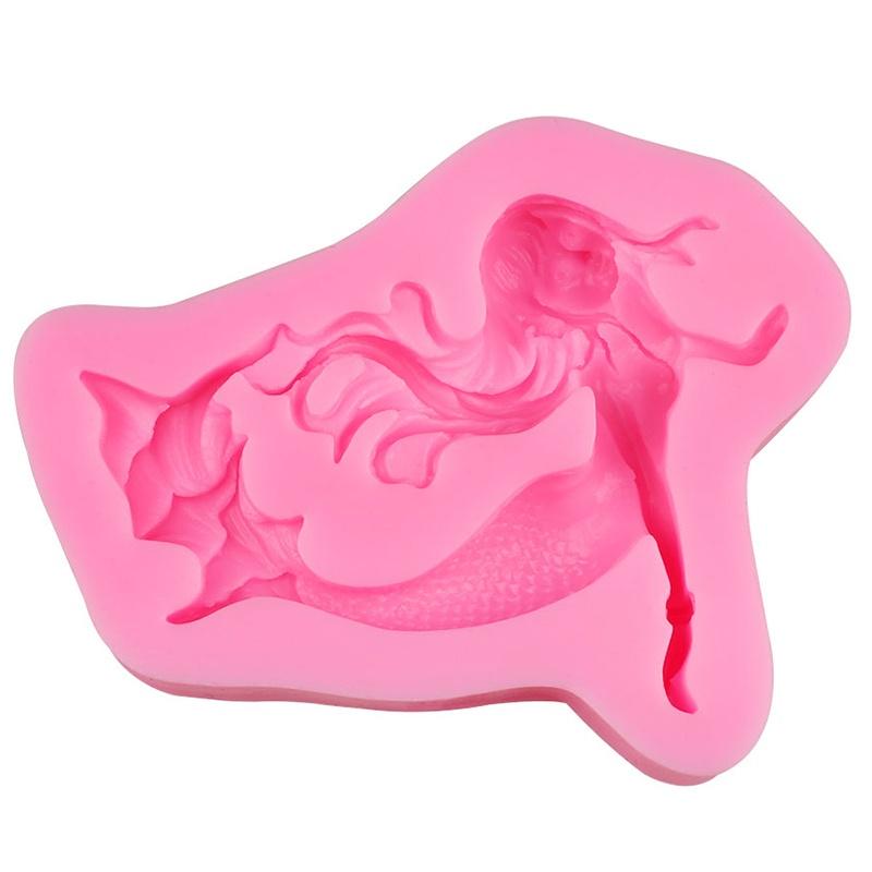 3D Beauty Mermaid Fairy Silicone Fondant Mould Cake Decor Chocolate Baking Mold