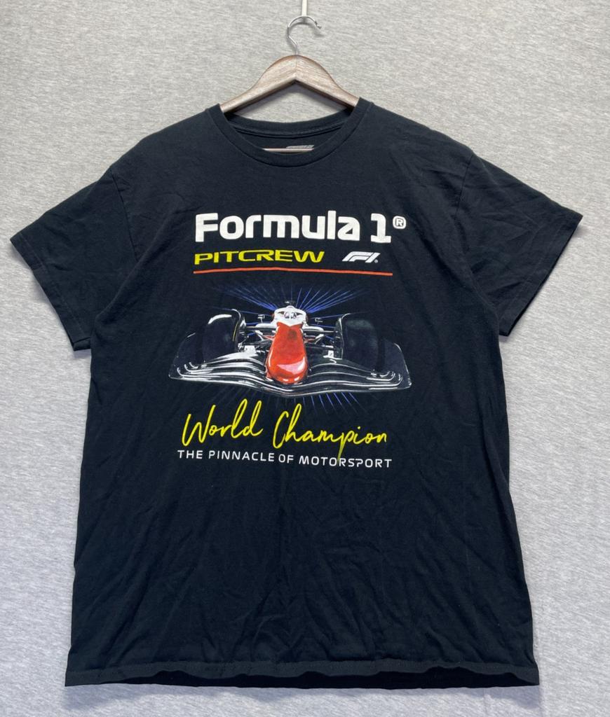 Hybrid Apparel Formula 1 Pitcrew World Champion T Shirt Mens Large Black Graphic Unisex T-Shirt