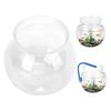 Impact Resistant Mini Fish Tank Round Heavy Duty Transparent Fish Tank Plastic Transparent Betta Fish Bowl Decorations