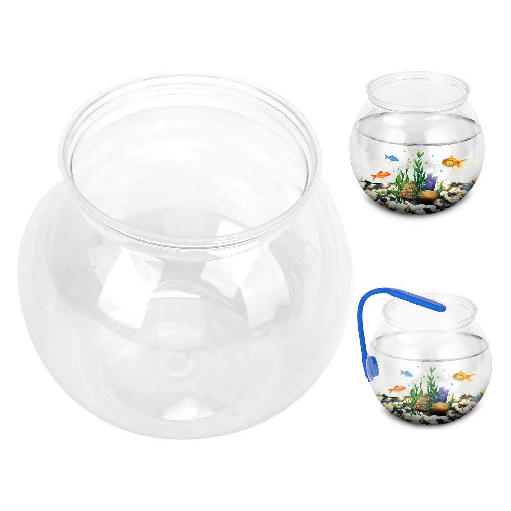 Impact Resistant Mini Fish Tank Round Heavy Duty Transparent Fish Tank Plastic Transparent Betta Fish Bowl Decorations