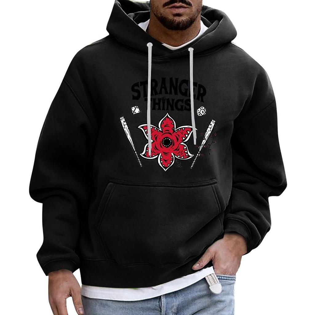 Herren Sport Freizeit Langarm Kapuzenpullover mit Tasche