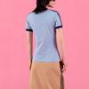 adidas V-Neck T-Shirt Light Blue Unisex Tops 693636-XJEBZ-4709
