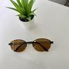 Vintage Style Women Sun Glass Oval Shape Semi-Rimless Uv Protection Sunglasses For Men Fashion Trendy Party Sunglasses