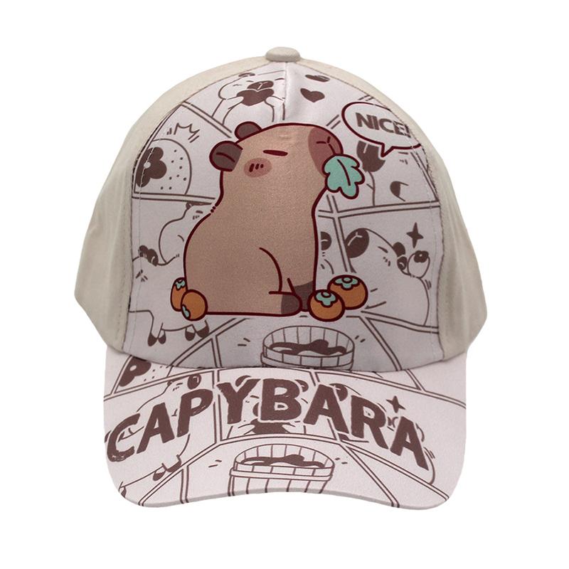 Cartoon Printed Capybara Children Baseball Hat Fashion Versatile Hat For Boys Girls Cute Outdoor Sunshade Peaked Cap Gifts