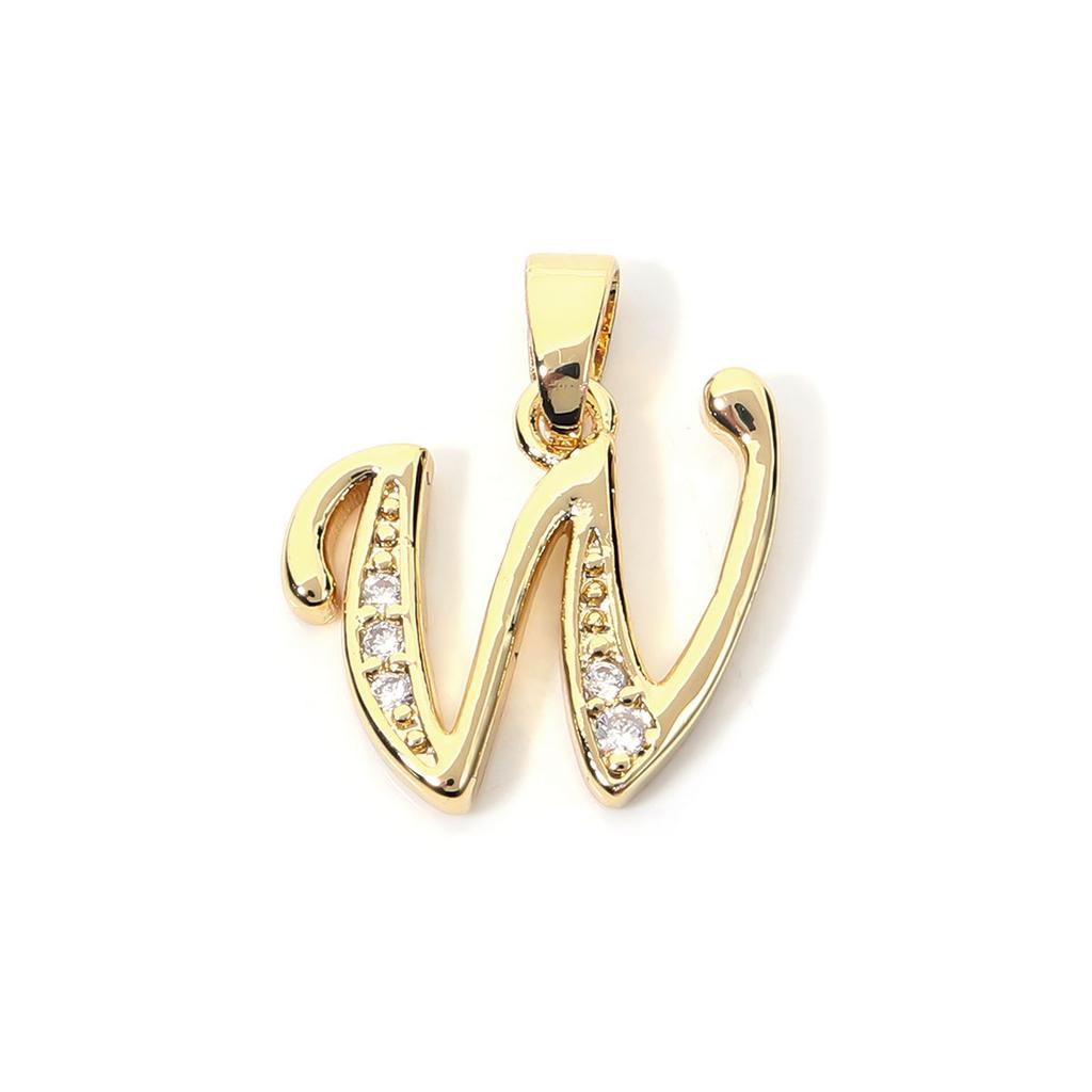 Fashion Gold Plated Letter Charms Alphabet A-Z Zircon Metal Letter Pendants For Jewelry Making DIY Bracelet Necklace Accessories