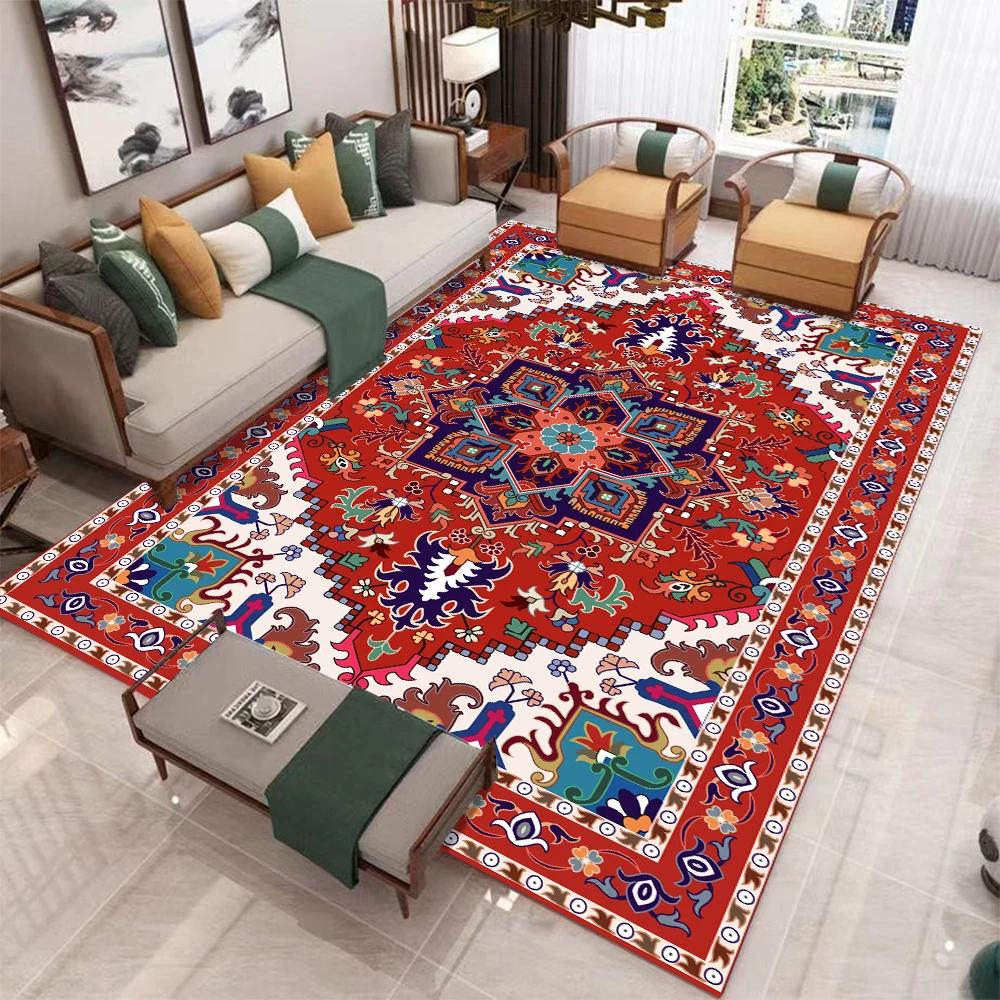 1pc European Retro Large DoorMat, Non-slip Carpet, Suitable for Living Room, Bedroom, Bathroom, Holiday Home Decoration
