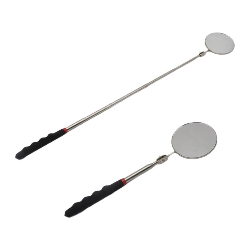 Foldable Telescopic Round Mirror Auto Repair Tool with Long Handle 32mm/82mm Inspection Mirror for Technicians Mechanics