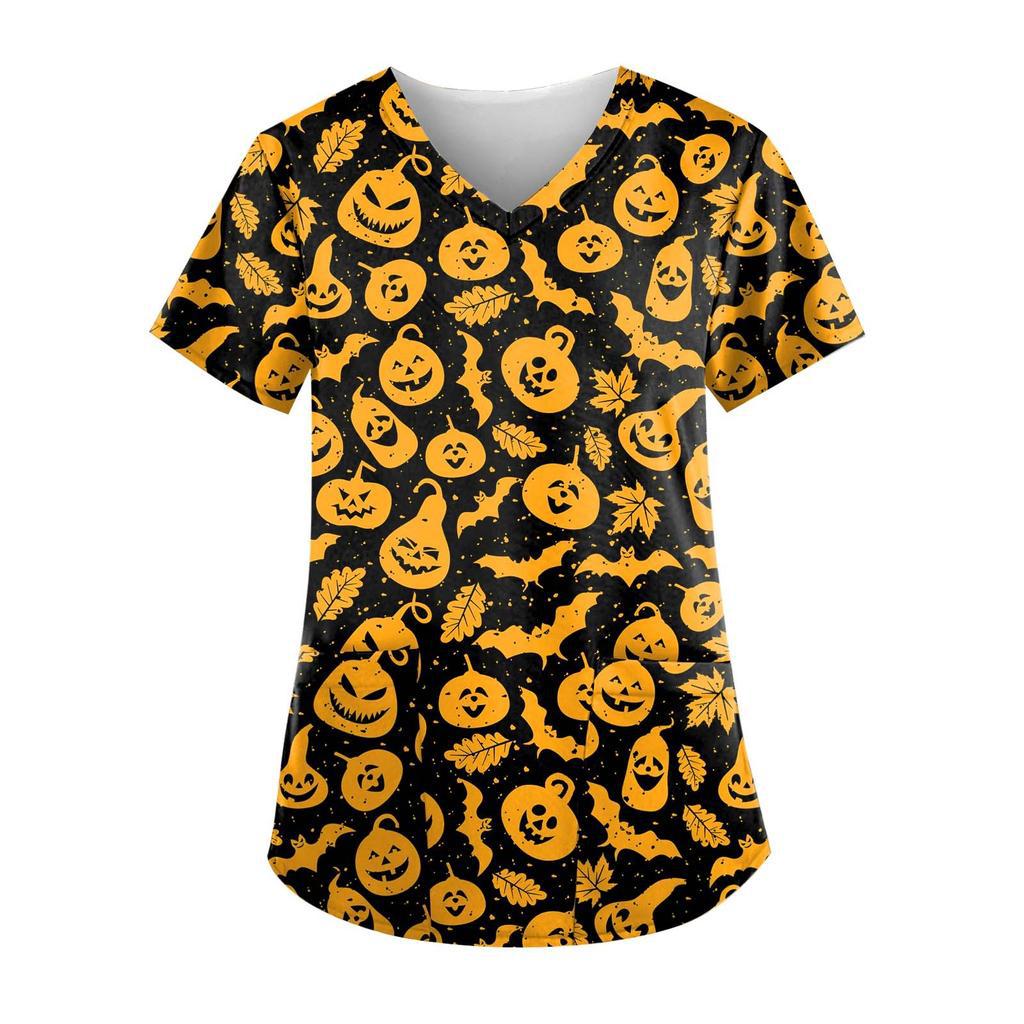 

Футболка женская с принтом «Призрак», V-образный вырез, униформа медсестры, повседневная и удобная женская футболка с короткими рукавами 6XL