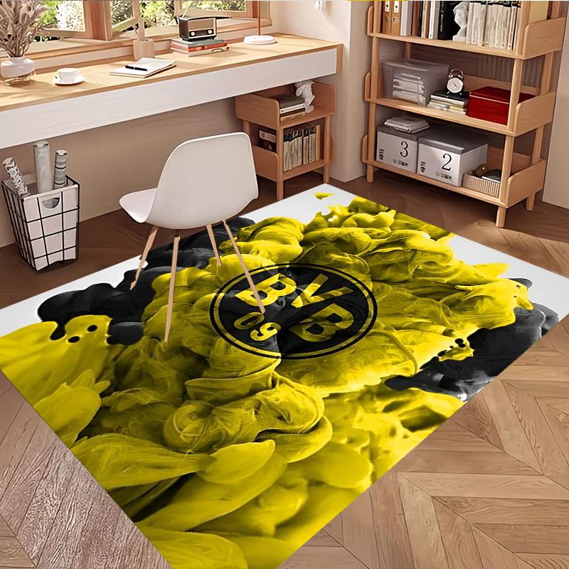 Borussia Dortmund Print Rug, Washable Floor Carpet, For Entryway Dorm Laundry Room Office Study, Home Decor Birthday Christmas Gift