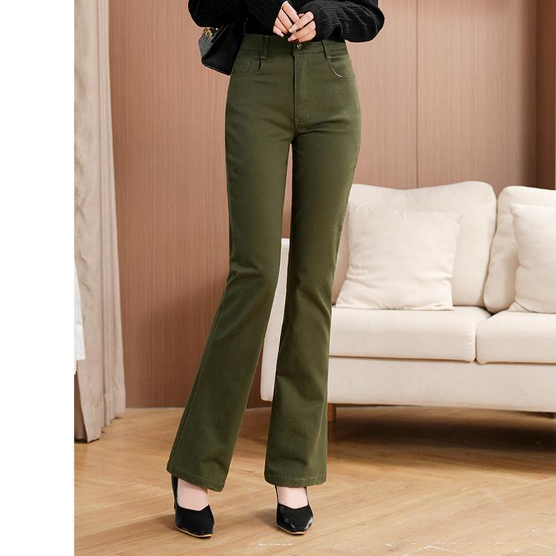 Jean bootcut stretch pour femme, Jean évasé coupe slim taille moyenne, Jeans décontractés pour femme