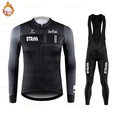 2026 Team Edition Men's Long Sleeve Cycling Suit Set Quick Drying Breathable Strap Set Autumn and Winter