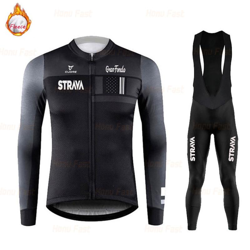 2026 Командная версия Мужской велосипедный костюм с длинным рукавом Комплект Быстросохнущий Дышащий Комплект с лямками Осень и Зима XS