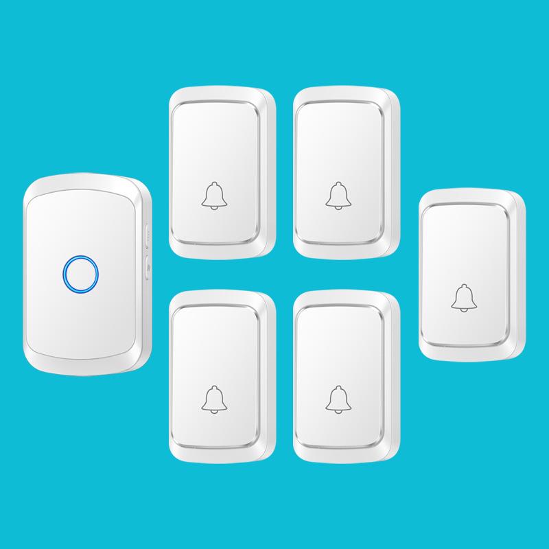 Wireless Long-Range Remote Control Doorbell – Five-in-One System белый