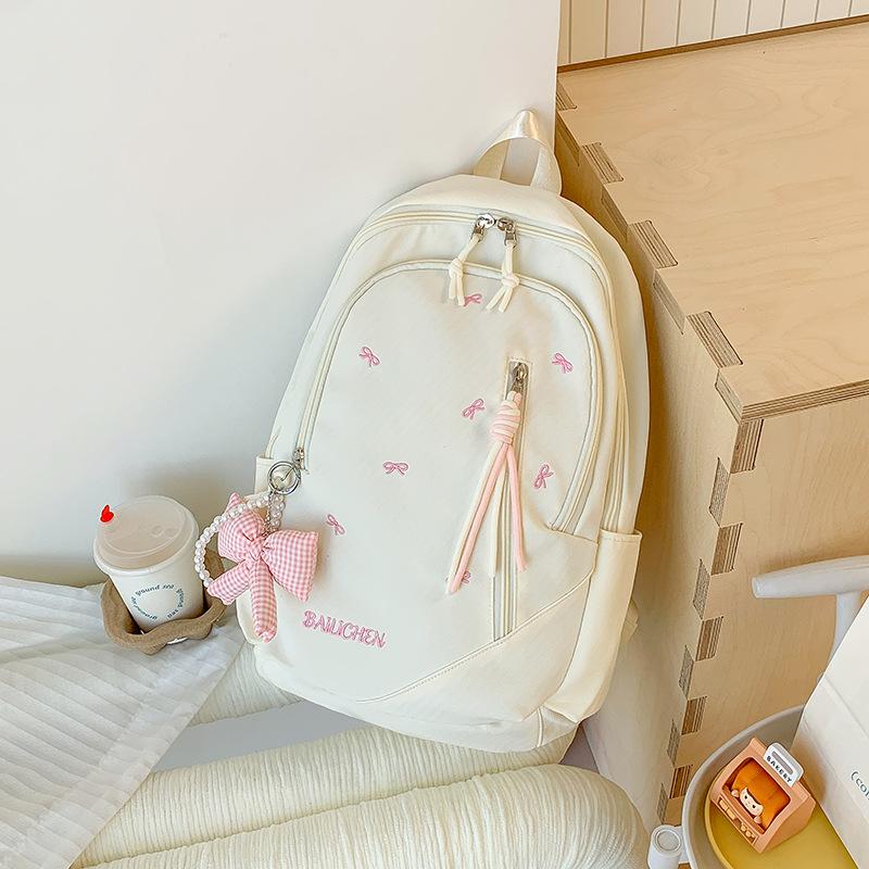 School Bag New Japanese Style INS High-value Fresh and Sweet Candy-colored Bow Backpack, Lightweight Backpack for Middle and High School Students