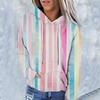 Ladies Fashion Casual Long Sleeve Tie-dye Printed Hoodie