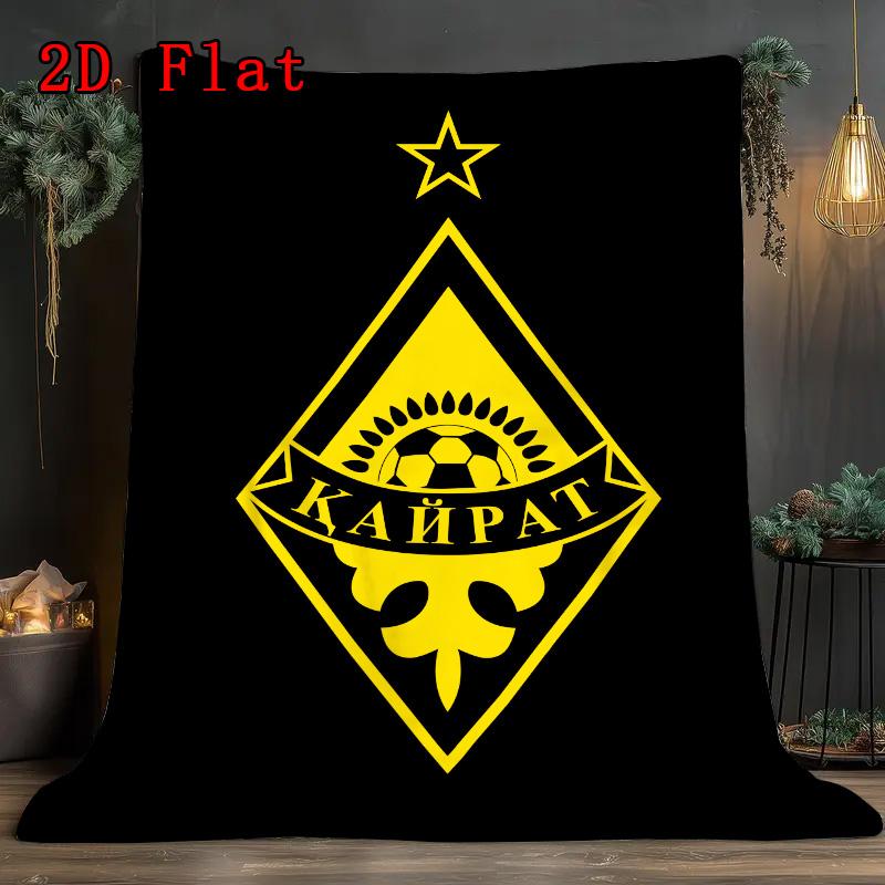Kairat Almaty 2D Flat Pattern Flannel Blanket, High Quality All Seasons, Home Decor, Warmth and Comfort, Perfect for Christmas Gifts.