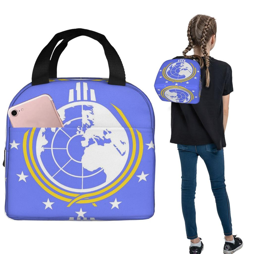 Into Hell Liberty Diving Earth For Super Insulated Lunch Bag for Women Kids Portable Food Boxes Thermal Lunch Box Tote