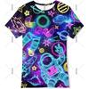 Neon Hip Hop Kat T-shirt Voor Mannen Carnavalsfeest Ronde Hals Korte Mouw T-shirts Hip Hop Straat 2025 Zomer Trend Sterren Ruimte Tee