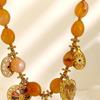 Stylish Floral Heart Accent Resin Bead Necklace Adjustable Length Neckchain Versatile Jewelry Gift For Her