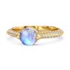 Moonstone Pave Split Band Ring - 925 Sterling Silver Gold Vermeil