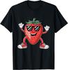 Cool Strawberry with Sunglasses Fun Cartoon Character T-Shirt
