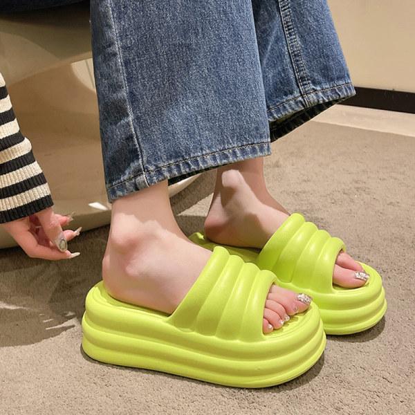 אביב קיץ נשים נעלי פלטפורמה שמנמנות נעלי עקב טריז סנדלי נשים כפכפים חיצוניים ללא החלקה Mujer תחתית עבה רכה
