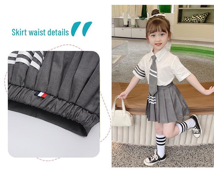 Set Fustă Uniformă JK Stil Academie de Vară - Cămașă Inspirată de Wang Xinling și Fustă Plisată pentru Băieți și Fete, Colecția 2025