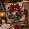 Kit di Poke Art 3D in Tessuto di Natale Vintage con Cornice Estetica Retrò Facile Tutorial per Amanti del Fai da Te Decorazione Natalizia per la Casa
