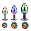 Rose Gold Rainbow Metal Anal Beads Butt Plug Set Colorful Crystal Mini Small Medium Large Anal Plug Jewelry Sex Toy Insert