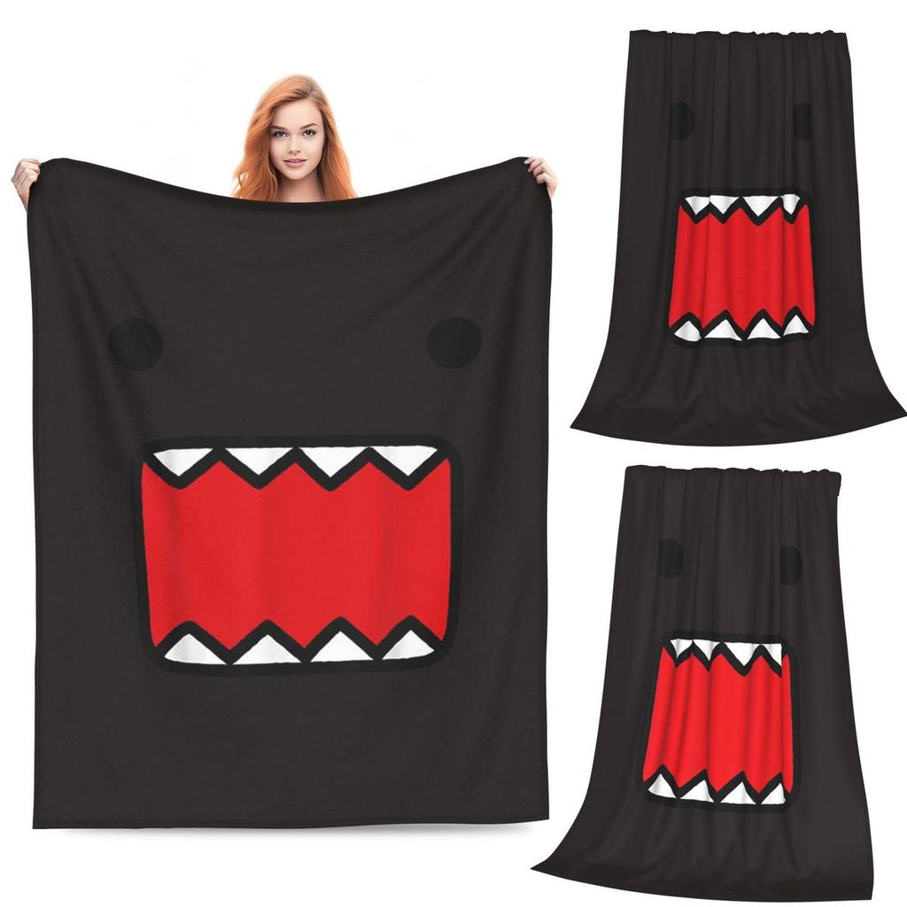 Domo Kun Doll Face Blanket Fleece Sofa Throw Blanket Lightweight for Couch Bedding Travel Throws Bedspread Quilt