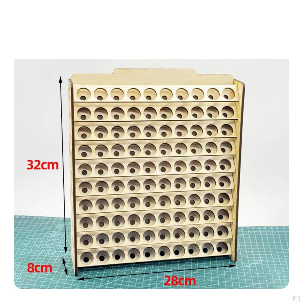 Paint Storage Rack Large Capacity Wooden Organizer Desktop for Model Painters, Hobbyists,