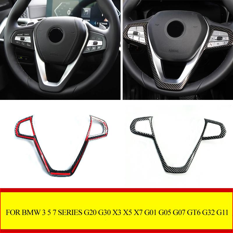 Car Steering Wheel Covers Stickers For BMW 3 5 7 Series G20 G30 X3 X5 X7 G01 G05 G07 GT6 G32 G11 -2025 Accessories