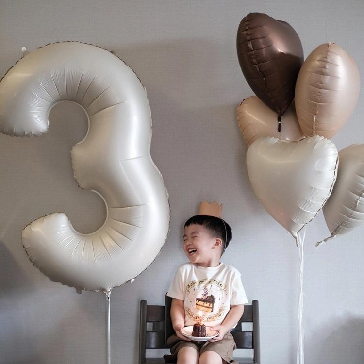 40-Inch Cream Number Balloon for Kids' First Birthday Party Decoration