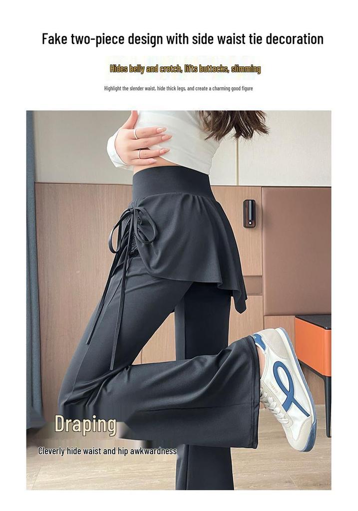 High-Waist Shark Micro-Flare Yogahose für Damen - Schlankmachende, Po-Hebende Sportbekleidung für Frühjahr/Herbst 2026