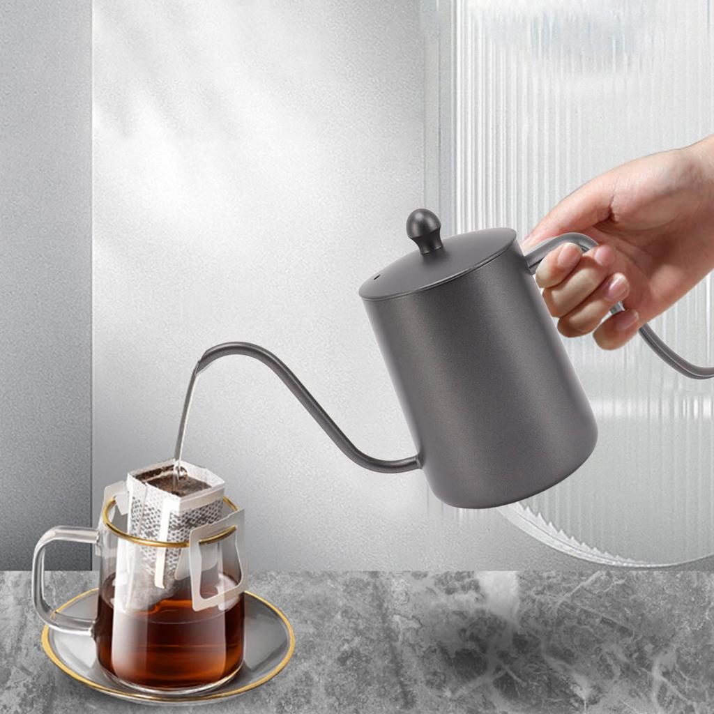 Spout Coffee Pot Professional 600ml Capacity Stainless Steel Gooseneck Coffee Kettle for Home Travel