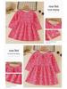 Korean Princess Long-Sleeve Floral Dress for Girls - Spring & Autumn Collection