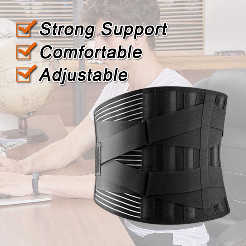 Back Brackets on The Lower Back, 6 Breathable Back Support Belts, Non-slip Waist Support Belts and 16 Holes