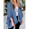 2026 Women's Denim Jacket - European & American Style, Wrinkle Texture Design